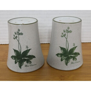 Noritake Mountain Flowers Salt and Pepper Set Japan Stoneware